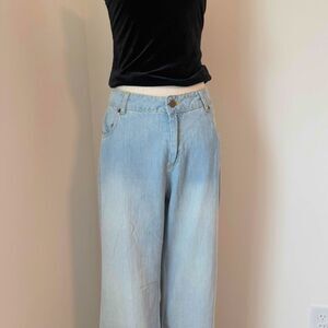 Vintage Light Wash Flare Jeans Y2K Low Rise Denim SIze 14